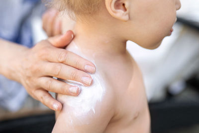 Close-up of wet hands