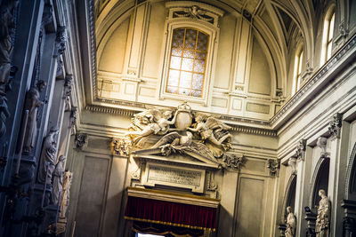 Low angle view of statue in historic building