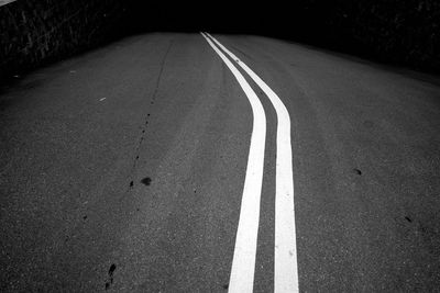 High angle view of empty road