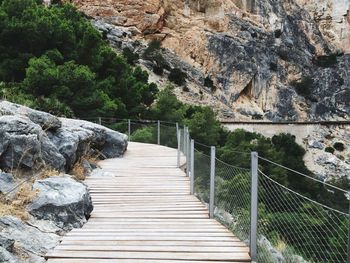 Footbridge over wooden walkway