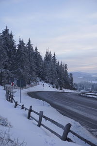 Empty road during winter