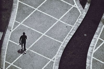 Shadow of woman on wall