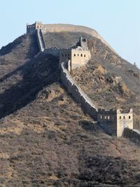 Panoramic view of a great wall of china segment