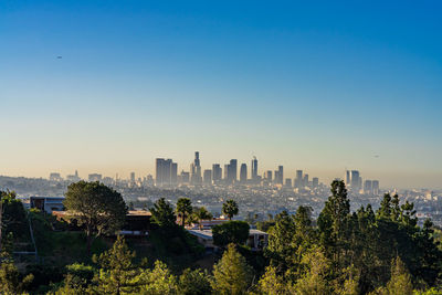 View of buildings in la against clear sky