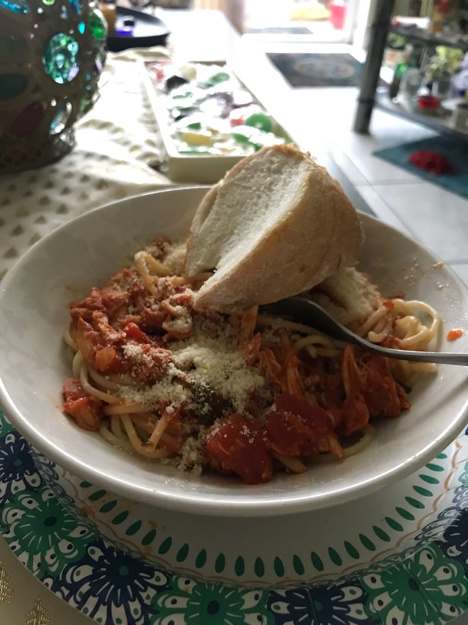 food and drink, food, ready-to-eat, plate, table, freshness, indoors, no people, healthy eating, still life, meal, serving size, wellbeing, close-up, high angle view, bowl, focus on foreground, meat, bread, indulgence, crockery, temptation, vegetarian food, dinner