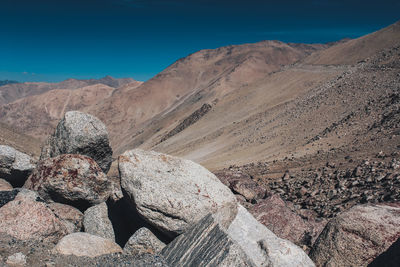 Scenic view of rocky mountains against sky