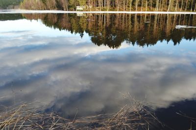 Reflection of clouds in lake