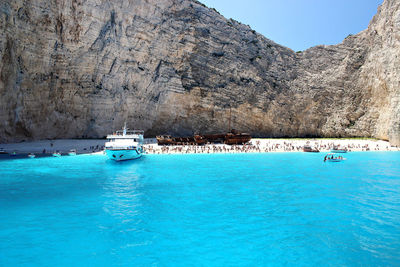 Swimming pool against blue sky