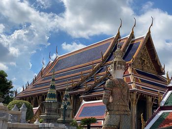 Low angle view of traditional building against sky