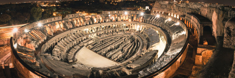 High angle view of old amphitheater