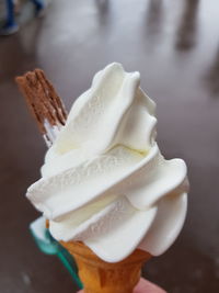 Close-up of ice cream cone
