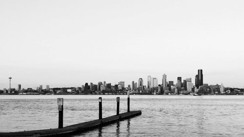 City skyline at waterfront