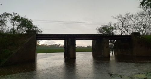 Bridge over river against sky