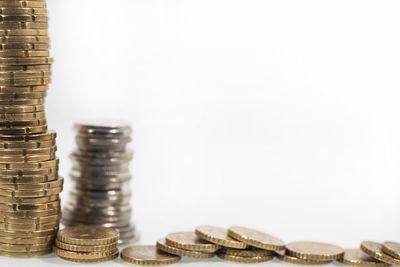 Close-up of a stack of coins