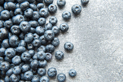 Freshly picked blueberries on a concrete background. concept for healthy eating