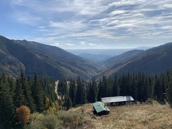 Scenic view of mountains against sky