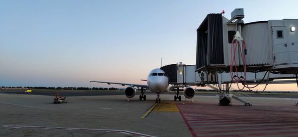 Airplane on airport runway