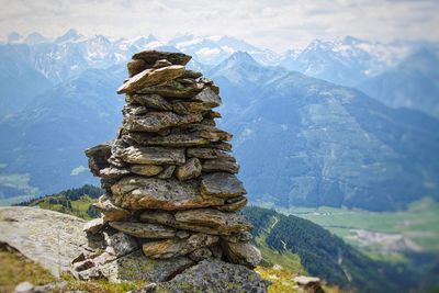 Stack of rocks on mountain