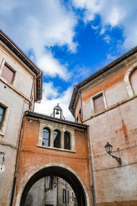 Low angle view of old building against sky