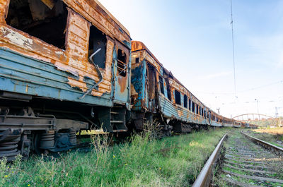 Train on railroad station