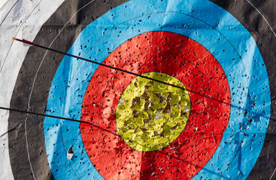 Directly above shot of multi colored umbrella