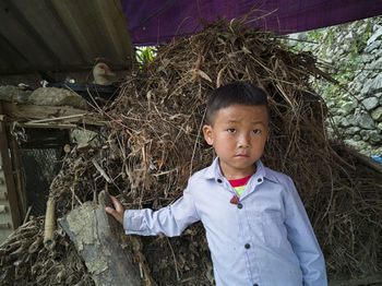 Portrait of boy looking at camera