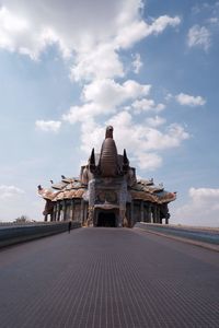 Exterior of temple building against sky