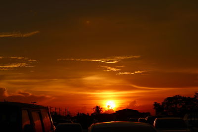 Scenic view of dramatic sky during sunset