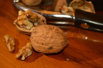 Close-up of food on table