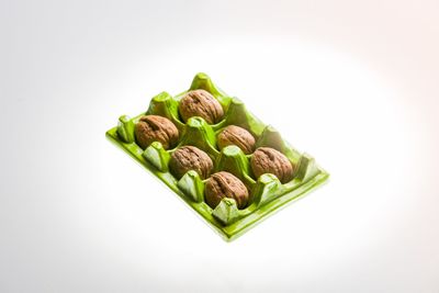 Close-up of food on white background