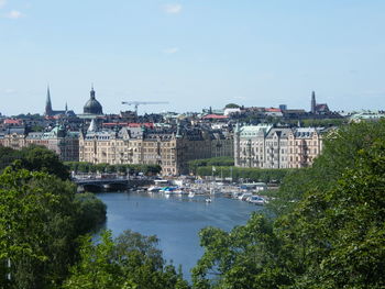 Buildings in city against sky