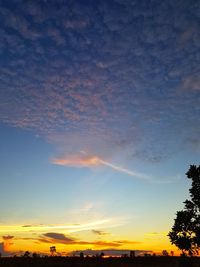 Low angle view of sky at sunset