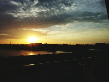 Scenic view of sunset over sea