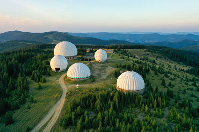 Abandoned radio locating station pamir in the carpathian mountains