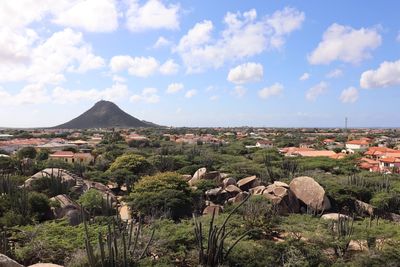 Panoramic view of townscape against sky