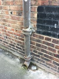 Water pipe on steps in city