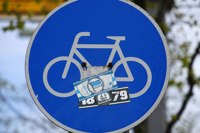 Close-up of road sign