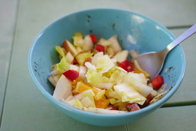 Close-up of breakfast served in bowl