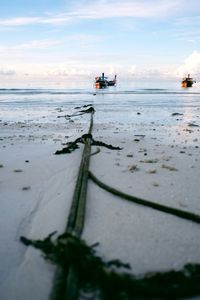 View of boats in sea