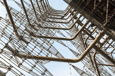 Low angle view of staircase against sky