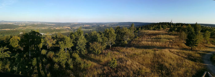 Scenic view of landscape against clear sky