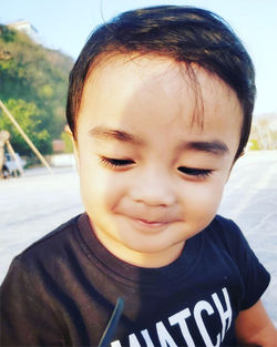 Close-up portrait of cute boy