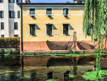 Reflection of building in canal