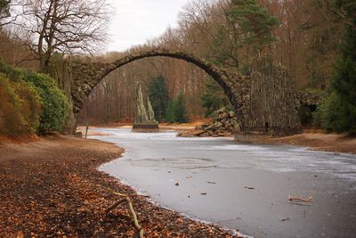 Road by river against sky