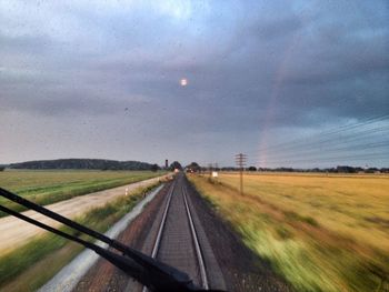 Railroad track at dusk