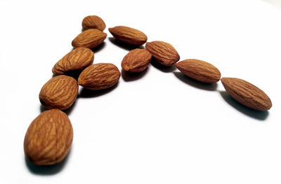 Close-up of cookies against white background