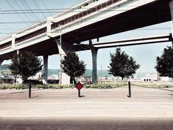 Bridge over road on sunny day