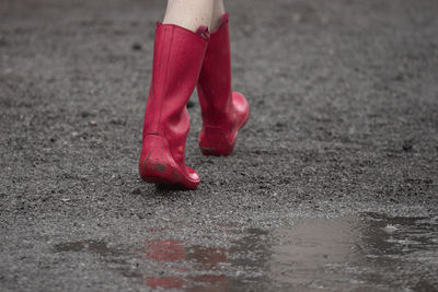 Low section of woman with high heels