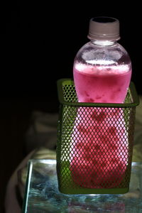 Close-up of jar in bottle