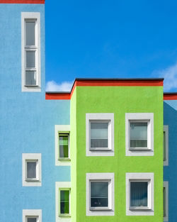 Low angle view of residential building against sky